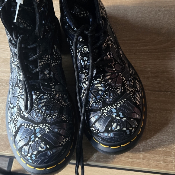 Dr. Martens Women's Black and White Patterned Combat Boots - Picture 5 of 5
